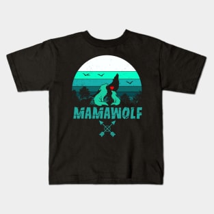 Mamawolf Wolf Lovers Gift For Mother Kids T-Shirt